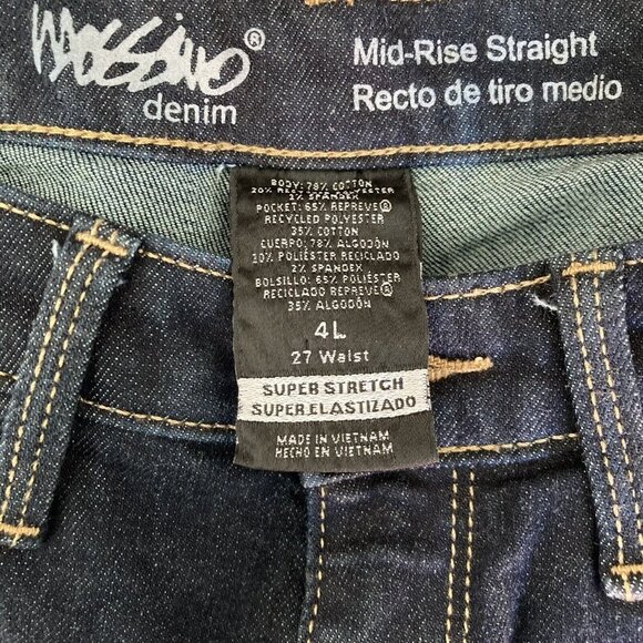 Mossimo Jeans Capris Womens 4L 27 Midrise Straight Silver Ankle Stretch - Picture 3 of 9